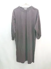 ◇ GLOBAL WORK グローバルワーク ラウンドネック カジュアル 長袖 ロング丈 ワンピース サイズM ブラウン レディース E  【1308160020241】