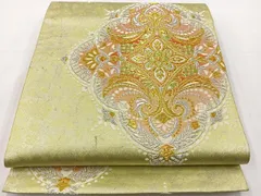 平和屋着物◎六通柄袋帯　唐織　正倉院文様　金銀糸　正絹　逸品　BAAT2627ea