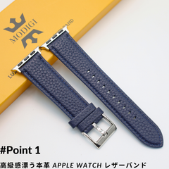 MODIGI アップルウォッチ レザーバンド　本革ベルト MODIGI Apple Watch レザーバンド 45mm 44mm 49mm 40mm 41mm 42mm 45mm 46mm 49mm ネイビー