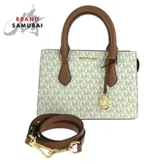 新品未使用 マイケルコース MKシグネチャー シェイラ センタージップ サッチェル ホワイト ブラウン ショルダーバッグ ハンドバッグ 502716【中古】