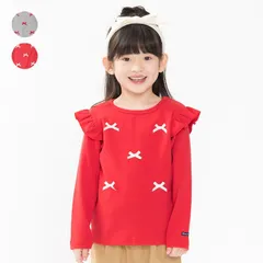 moujonjon リボン付フライス長袖Tシャツ　m64807