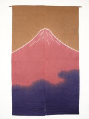 のれん　綿　赤富士　絞り　手染め　和風