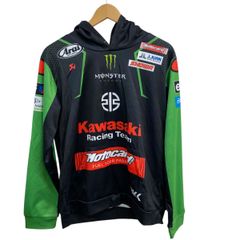 【美品】 モンスターエナジー  Kawasaki ジャージ パーカー フード　Lサイズ　黒系　ブラック系 14323-60