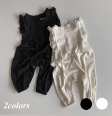 ベビー　キッズ　サロペット  リネン　麻　フリル　オールインワン　ベビー服　韓国子供服　80 90 100 出産祝い　韓国こども服　姉妹コーデ