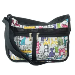 レスポートサック LesportSAC ショルダーバッグ ポーチ付き 猫柄 グレー