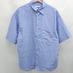 ◇ ⊂ WYM LIDNM ウィム バイ リドム シンプル カジュアル 半袖 ポケットシャツ サイズM ブルー系 メンズ E  【1508060026620】