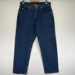古着 ラングラー Wrangler デニムパンツ ストレート ジーンズ ジーパン 5ポケット 長ズボン ジップアップ w34 L30  ブルー メンズ