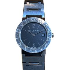 ●BVLGARI ブルガリブルガリ レデース 黒文字盤 クオーツ BB26SS