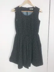 ◇ Lois CRAYON バックジップ ドット 水玉 ノースリーブ ミニ ワンピース サイズM ブラック ホワイト レディース 【中古】 【1002800961764】