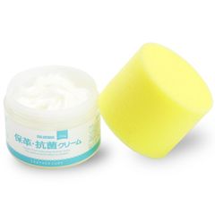 レザークリーム 抗菌 保革 溶剤不使用/塗布用スポンジ付き レザーキュア デリケートクリーム ムショク 大容量 革製品のお手入れ 100g [コロンブス]