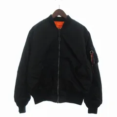 アルファ ALPHA フライトジャケット MA-1 ブルゾン 中綿 リバーシブル ナイロン ジップアップ MIL-J-82790J 黒 ブラック M