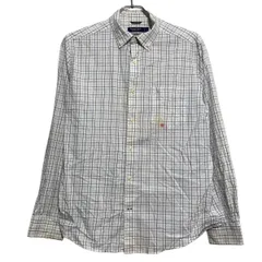 NAUTICA 長袖 チェックシャツ M ホワイト ボタンダウン ノーティカ ポケット 古着卸 アメリカ仕入 a611-6960のサムネイル