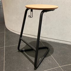 【 GARAGE / ガラージ 】椅子にもなる 天然木サイドテーブル  サンプル品 ※キズ・汚れあり 高さ63cm スツール 丸テーブル 木製 オーク   (スリム オフィス リビング ベッド横 ソファ 丸 円形 ウッド ブラウン 茶色 チェア 椅子）