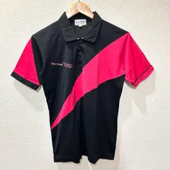 日本製◎ (^w^)b TSP ティーエスピー ポロシャツトップス 卓球 ウェア スポーツ トレーニング ピンク×ブラック メンズ レディース ユニセックス サイズM