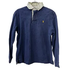POLO RALPH LAUREN 長袖 ラガーシャツ L ネイビー ポロ ラルフローレン ポロシャツ 古着卸 アメリカ仕入 a708-5119