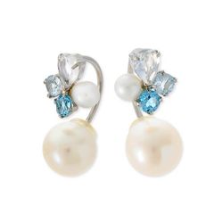 スカイブルートパーズ Mia フェザータッチイヤリング TO 約15.00ct 