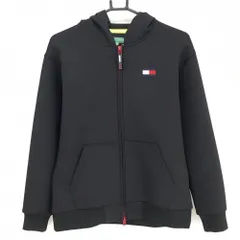【超美品】トミーヒルフィガーゴルフ ジップパーカー 黒 ロゴ刺しゅう ダブルジップ メンズ M ゴルフウェア Tommy Hilfiger Golf