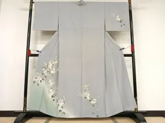 本加賀友禅 魚津誠 花草文様 訪問着 共八掛 一つ紋 正絹 作家 落款 正絹本加賀友禅手描き色留袖 魚津 誠作 福岡市南区の呉服店で