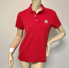 MONCLER・モンクレール★レディース ワッペン付 コットン ポロシャツ (S) ブランド レディース トップス レッド