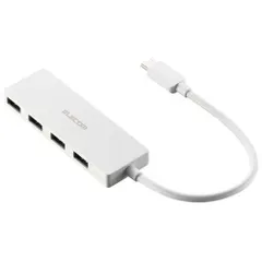 【新品・2営業日で発送】ELECOM エレコム USBHUB／USB-C／USB5Gbps／4ポート／15cm／ホワイト(U3HC-H040WH)のサムネイル