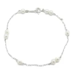 ミキモト MIKIMOTO ブレスレット ステーション パール ブレスレット 腕回17.5㎝ K18WG（ホワイトゴールド） ステーション パール ブレスレット レディース Used Aのサムネイル
