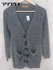 ◇ nano universe ナノユニバース ニット 長袖 ロング カーディガン Fサイズ ダークグレー レディース 【中古】 【1002798916791】