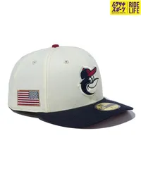 【ムラスポ公式】新品 NEW ERA ニューエラ キャップ 帽子 PC 59FIFTY Stars & Stripes ボルティモア・オリオールズ クローム ネイビーバイザー 14109867