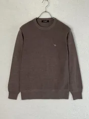 未使用 1piu1uguale3 ウノピゥウ 3 ブラウン CREW NECK　ワンポイントクルーネックニット