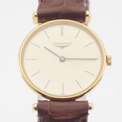 稼動品 ロンジン LONGINES ラ・グランド・クラシック L4.135.2 24mm クオーツ ゴールド文字盤 レディース腕時計