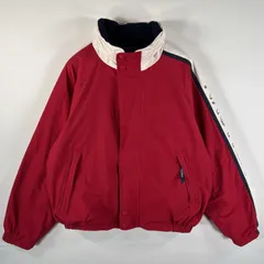 古着 90's/90年代 ノーティカ NAUTICA リバーシブルジャケット ナイロン×フリース ワンポイントロゴ刺繍 L レッド ネイビー メンズ