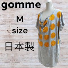 『gomme』 ゴム カットソー レディース (M) 半袖 ドット 綿素材 コットン オーバーサイズ ドルマンスリーブ