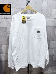 未使用 US規格 カーハート ルーズフィット ヘビーウェイト ポケット 長袖Tシャツ 白 L ホワイト carhartt K126 ロンT