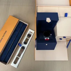 ◎LOUIS VUITTON ルイヴィトン タンブール ホライゾン スマートウォッチ QAD00Z 赤 替えベルトR17038一式セット