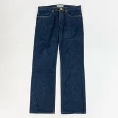 11j6 Yves Saint Laurent イヴサンローラン 日本製 ストレート デニムパンツ ボトムス ジーンズ ロゴボタン YSL カサンドラ 48 Mサイズ相当 インディゴブルー コットン メンズo07tのサムネイル