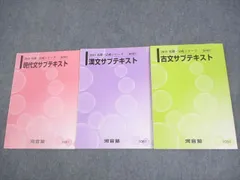 河合塾 現代文/漢文/古文サブテキスト 通年セット 状態良い多数 2018 計3冊 ☆ 020S0B