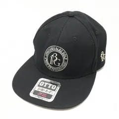 ウノピゥウノウグァーレトレ×OTTO フラットキャップ 黒×白 ロゴ刺しゅう F  ゴルフウェア 1PIU1UGUALE3 