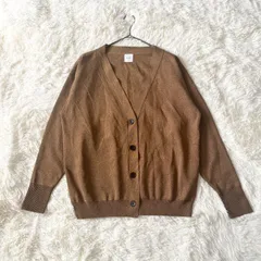 Spick and Span　スピックアンドスパン　24AW　ラメ深Vカーディガン　前開き　ブラウン系