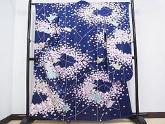 平和屋2■豪華振袖　駒刺繍　花蝶文　銀彩　逸品　DAAD5471rt