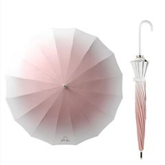 Tanosimi 日傘 完全遮光 uvカット 遮光率 100% UPF50+ レディース 長傘 雨傘 16本骨 軽量 耐風 丈夫 超撥水 雨具 台風対策 梅雨対応 熱中症対策 スポーツ観戦用 おしゃれ 可愛い 晴雨兼用 (ピンク) 1