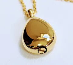 メモリアル 遺骨ペンダント WATERDROP［ ドロップ型・ゴールド ］ネックレス 想い 思い出 砂入れ 遺灰納め パートナー ペット 家族 いつも一緒  お守り