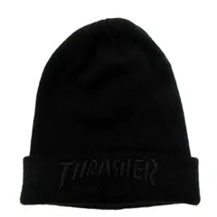 スラッシャー/THRASHER　ニット帽/ワッチキャップ☆CAP黒・男女兼用【中古】