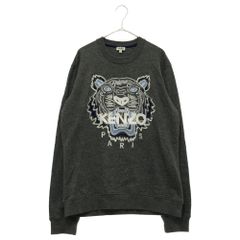KENZO (켄조) 타이거 자수 패치 크루 넥 스웨트 트레이너 그레이 FA55SW0014XA