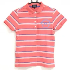 ★特価★パーリーゲイツ 半袖ポロシャツ ピンク×ブルー ボーダー  レディース 1(M) ゴルフウェア PEARLY GATES