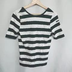 ◇ ⊂ Le Minor ルミノア 綿 ボーダー 半袖 Tシャツ サイズ 表記なし ブラック系 レディース E  【1408220068524】