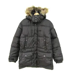 ファーストダウン 中綿ジャケット ジャンパー アウター ファー付き 大きいサイズ メンズ LLサイズ ダークブラウン FIRST DOWN 【中古】