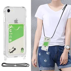 Cavor iPhoneSE2世代 2020/iPhoneSE3世代（2022）/iPhone 7/8 スマホケース肩掛け首かけ斜めがけ iPhone7 ショルダーケース iPhone8 カバーカード収納 ストラップ付き iPhone SE2 IC カード 0