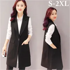 ☆ ブラック ☆ ロングジレ ベスト ロングジレ レディース ロングベスト ジレ ベスト ジレンチ トレンチベスト アウター トップス ノースリーブ ロング丈 スリム 通勤 通学 カジュアル きれいめ フォーマル 前開き ポケット シンプル 無地 おしゃれ