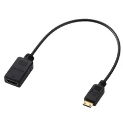 【数量限定】mini HDMI - HDMI 変換アダプタ 0.2m スーパースリム エレコム 4K/30Hz (ミニHDMI タイプCオス to HDMI タイプAメス) ディスプレイ/パソコン/プロジェクターなどに ECAD-HDACSS2BK