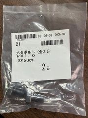 鉄生地六角ボルト全ネジP1.0　8ｘ15　2個