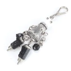 【極美品・希少】プラダ キーホルダー ロボット ベア 熊 サフィアーノレザー 黒 プラダ キーホルダー ロボット バッグチャーム サフィアーノ